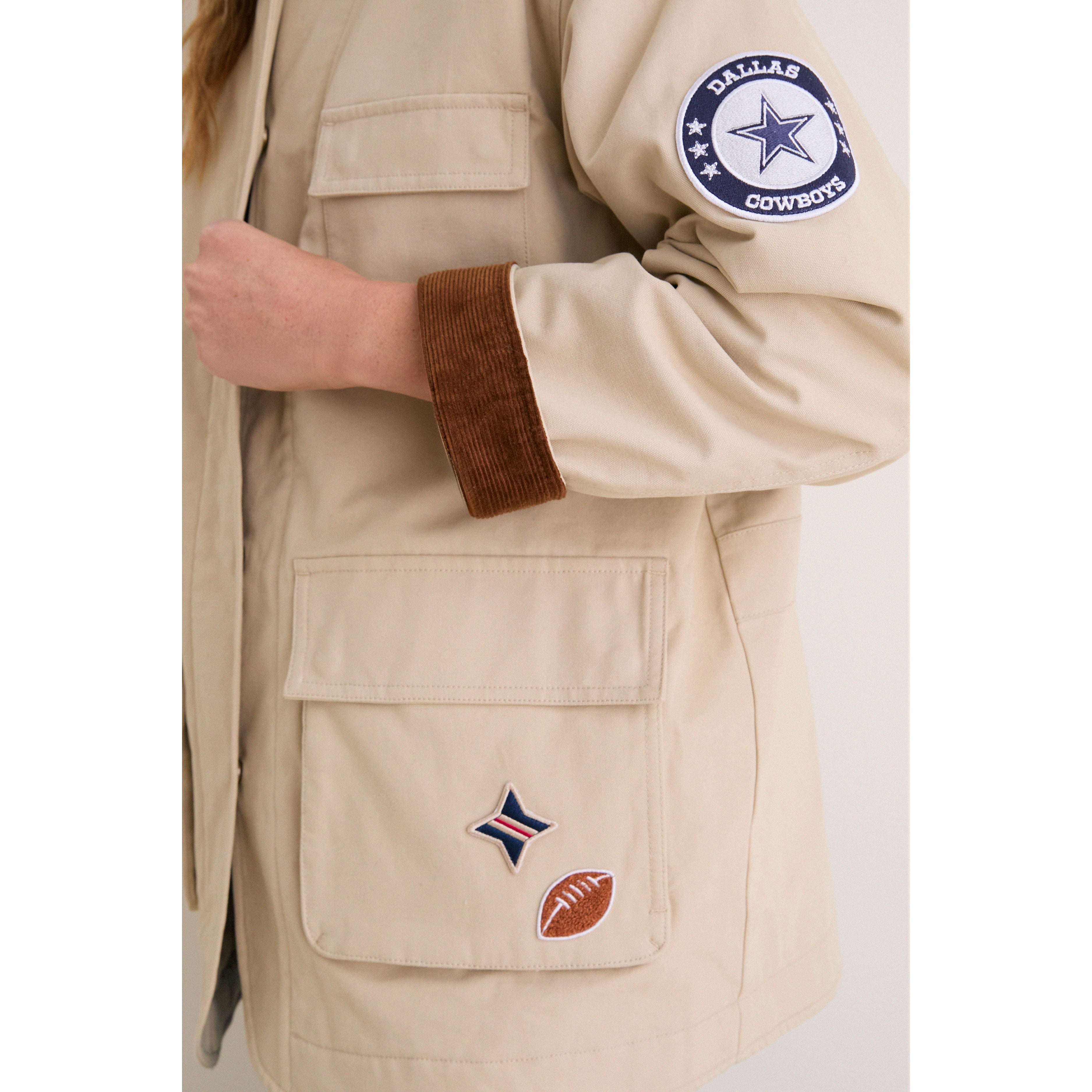 Veste de grange Tuckernuck Stone Dallas Cowboys pour femme, à boutons-pression.