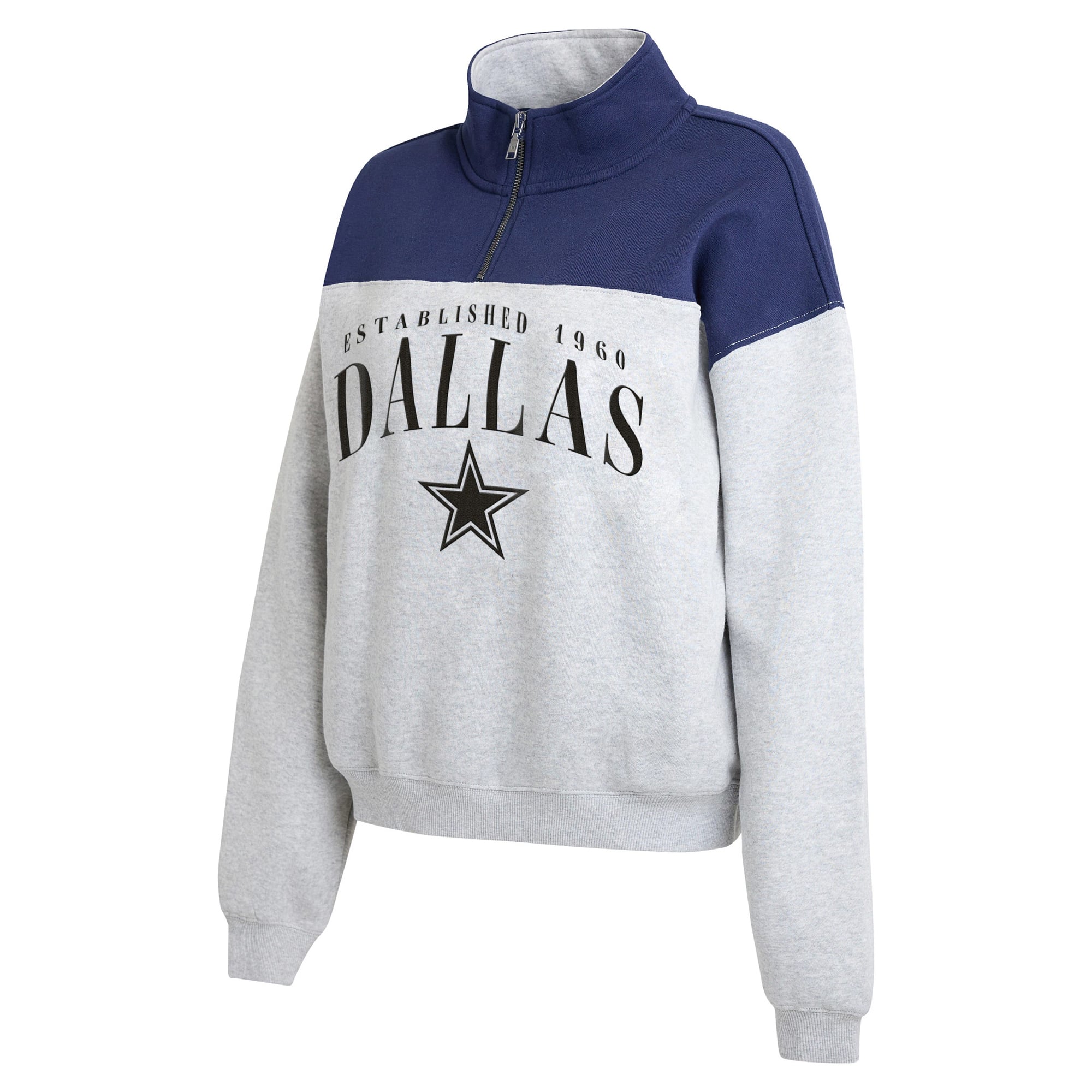 Pull à demi-zip gris Dallas Cowboys de la marque WEAR by Erin Andrews pour femme