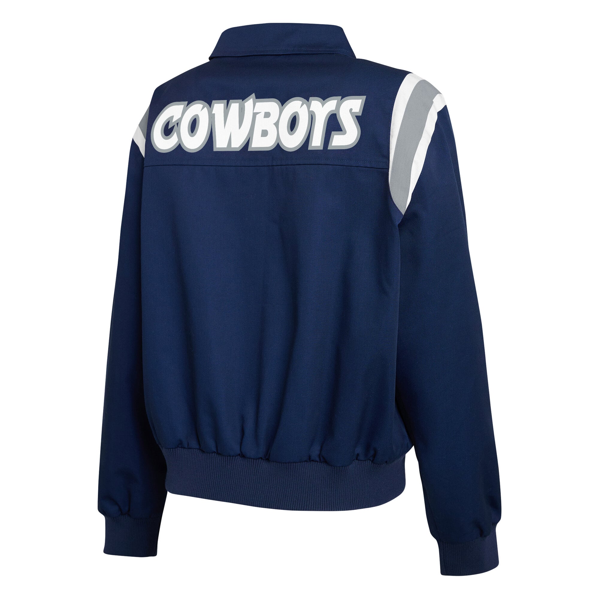Veste zippée intégrale en sergé à rayures marine Dallas Cowboys pour femme, de la marque WEAR by Erin Andrews