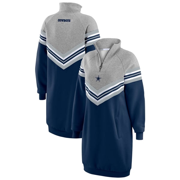 dallas cowboys women's jersey dress WEAR by Erin Andrews Chevron Stripe Colorful Floral Appliqué Prom Dress