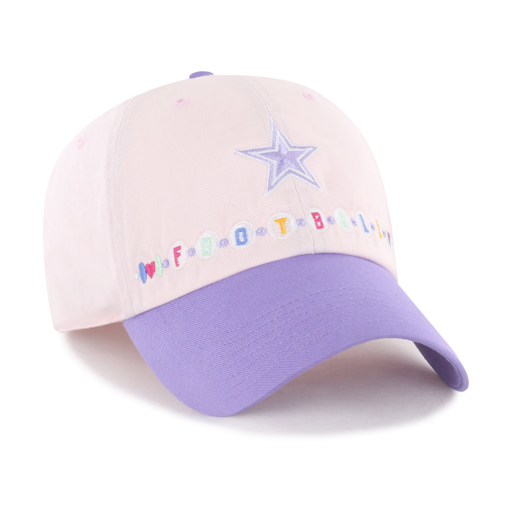 Youth '47 Pink/Purple Dallas Cowboys Friendship Bracelet Clean Up Adjustable Hat