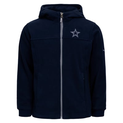  Dallas Cowboys Columbia Youth Flanker Fleece Full-Zip Hoodie - Navy