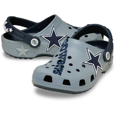  Dallas Cowboys Crocs Youth Classic Clog - Gray