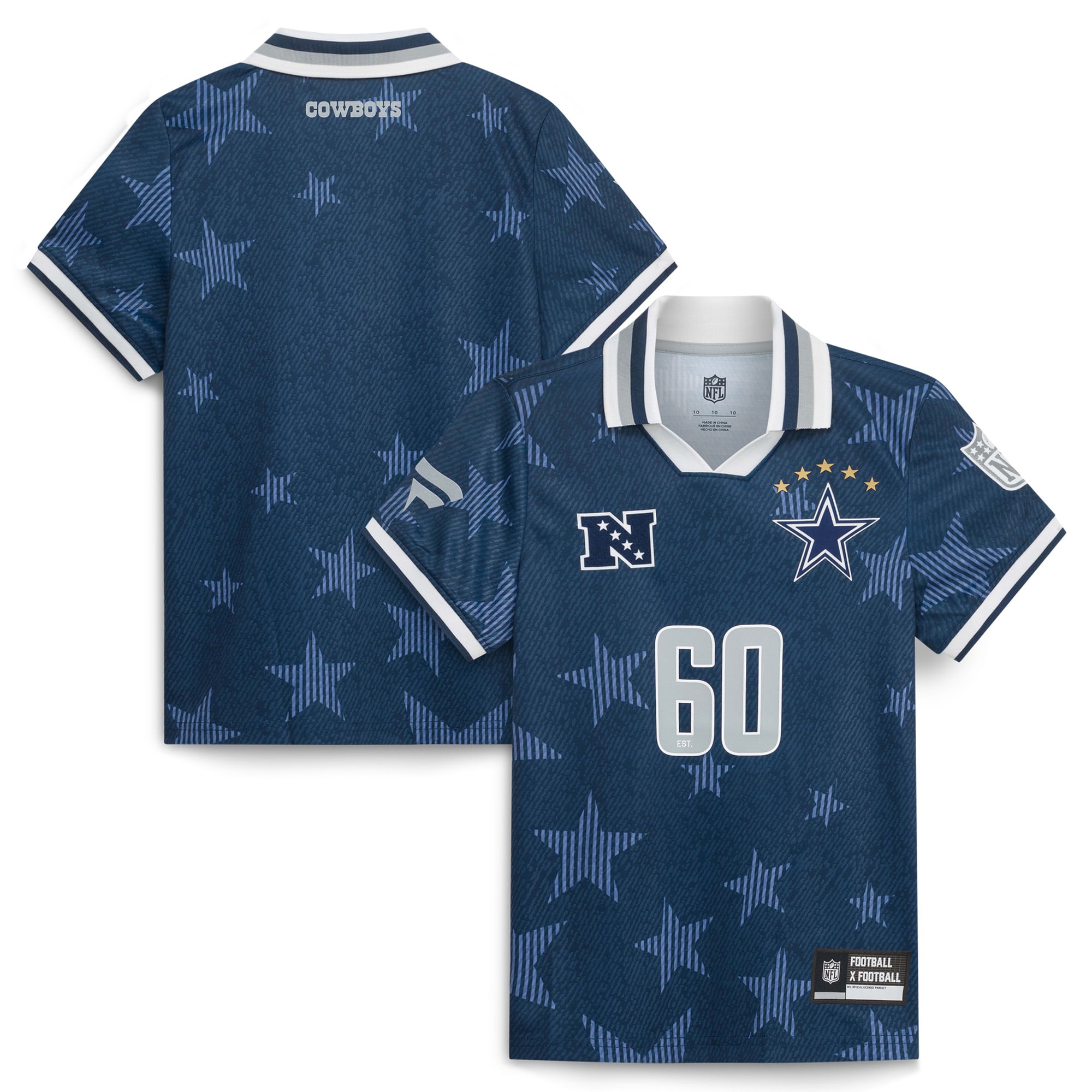 T-shirt de supporter des Cowboys Dallas, bleu marine, pour jeunes (Fanatics).