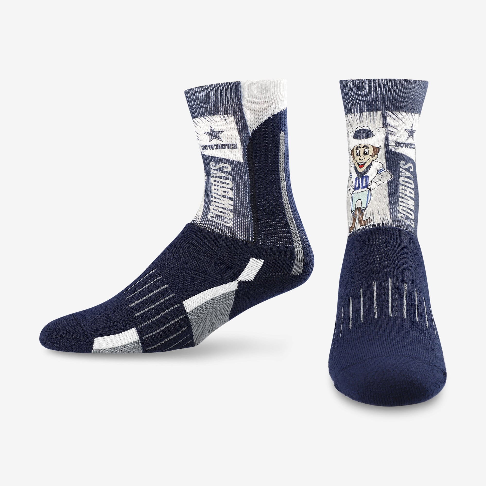 Chaussettes montantes Youth For Bare Feet bleu marine à l'effigie de la mascotte des Dallas Cowboys