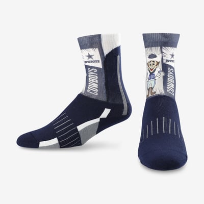  Dallas Cowboys For Bare Feet Youth Mascot Crew Socks - Navy
