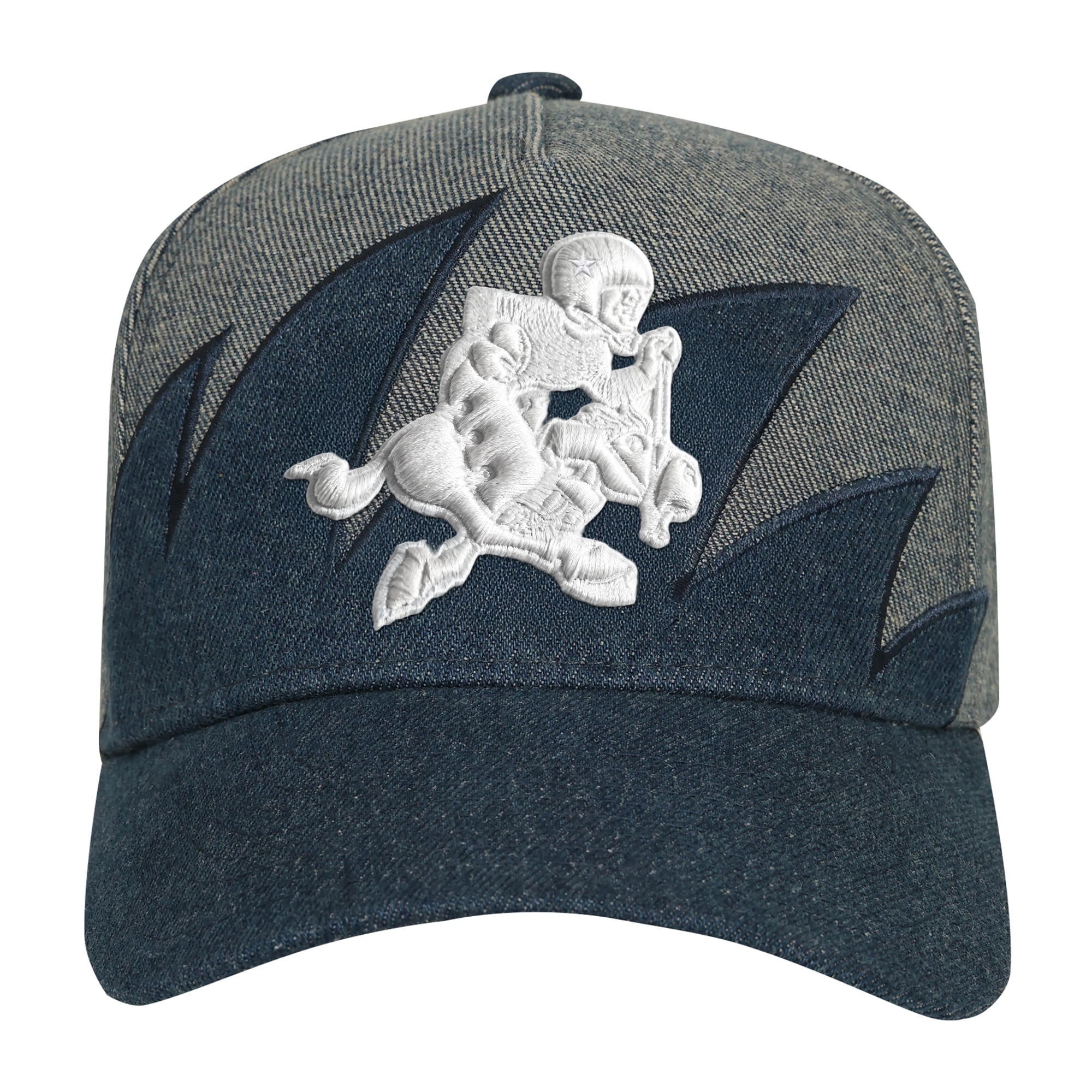 Youth Mitchell & Ness Blue Dallas Cowboys Denim Shark Tooth Pro Pinch Adjustable Hat