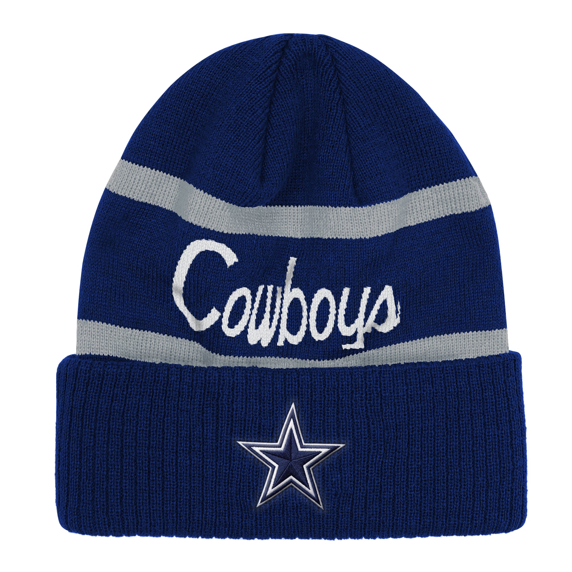 Bonnet à revers Mitchell & Ness bleu marine pour enfant, modèle entraîneur-chef des Dallas Cowboys