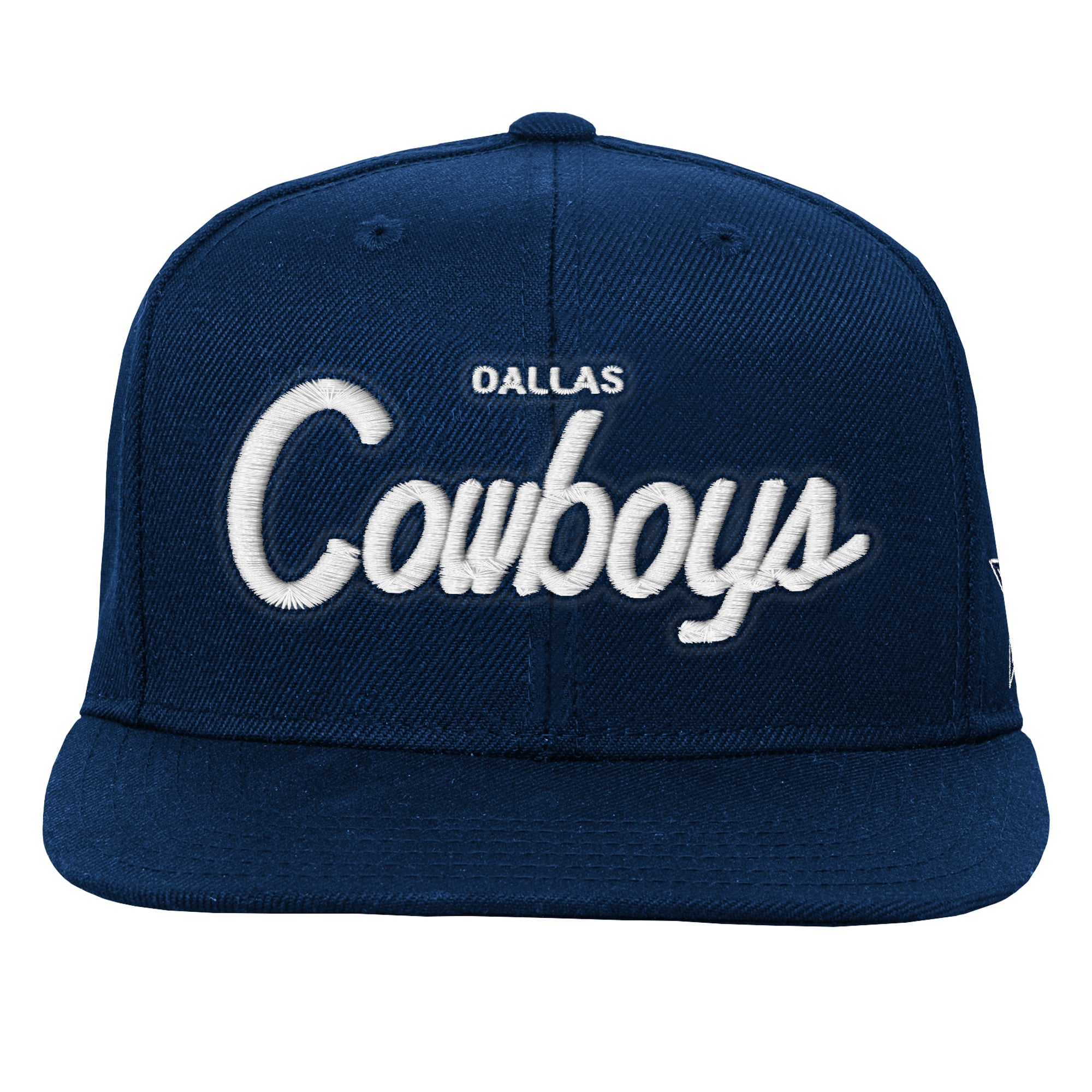 Casquette Mitchell & Ness bleu marine pour enfant, modèle entraîneur-chef des Dallas Cowboys, à visière plate et ajustable