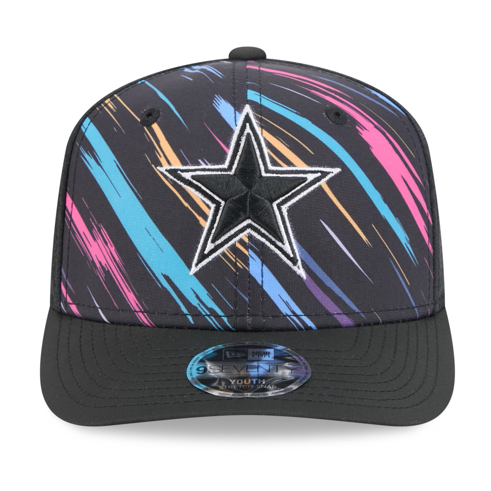 Youth New Era Black Dallas Cowboys 2026 NFL Crucial Catch 9SEVENTY Adjustable Trucker Hat