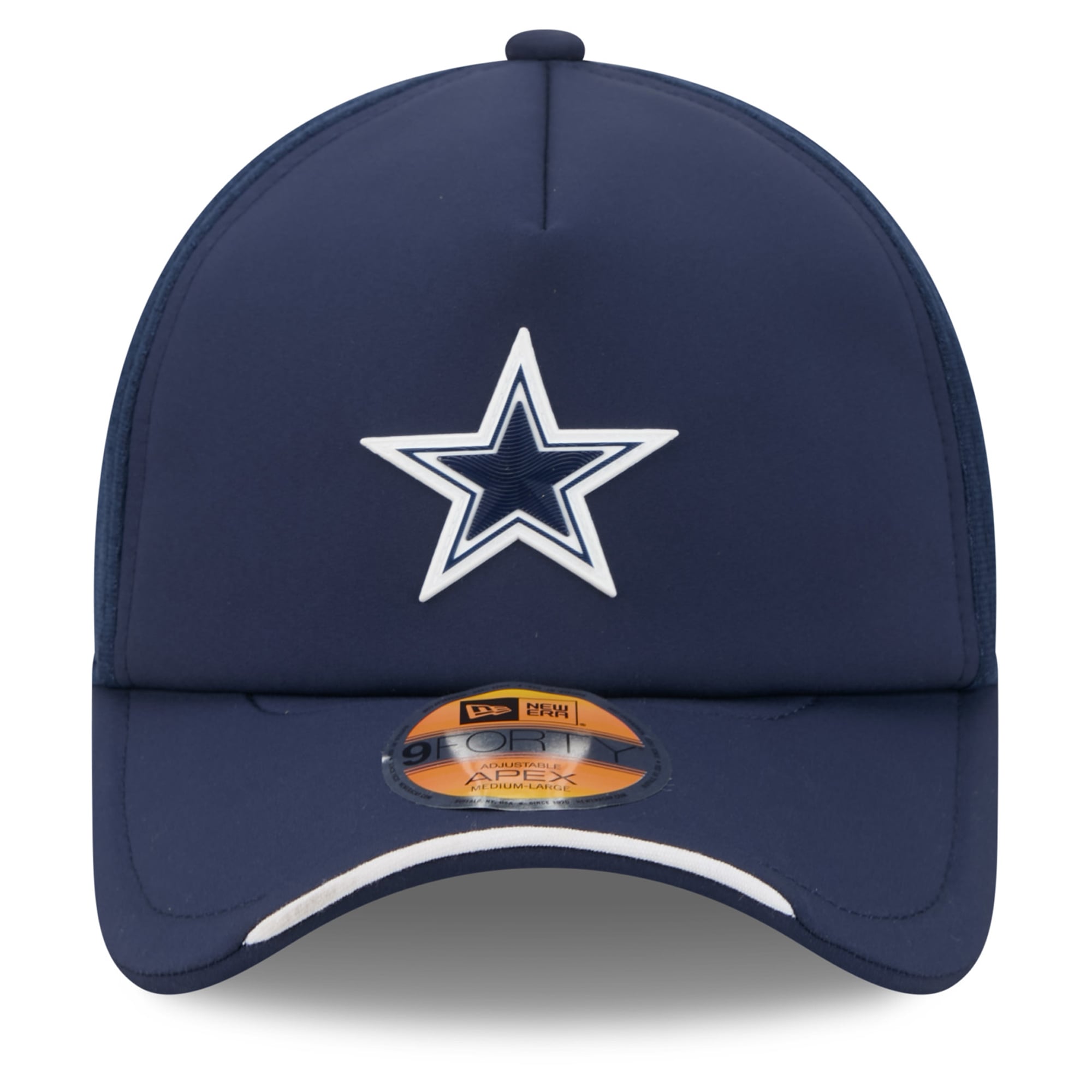Casquette trucker ajustable New Era bleu marine Dallas Cowboys 2026 Sideline Apex 9FORTY pour jeunes