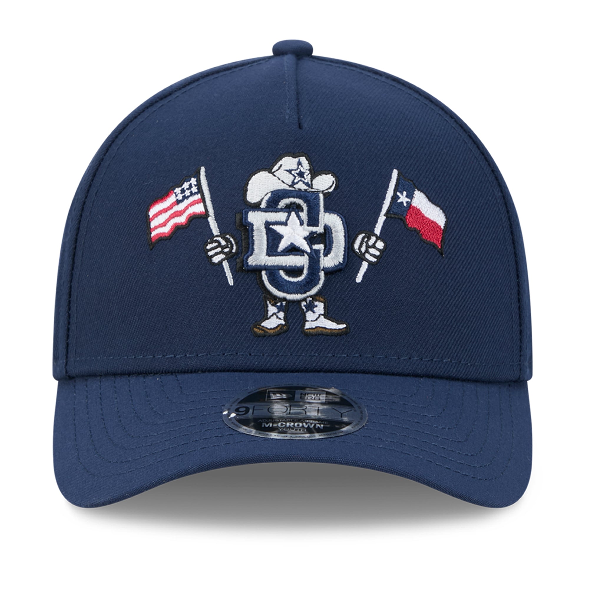 Youth New Era Navy Dallas Cowboys Cartoon 9FORTY A-Frame Adjustable Hat