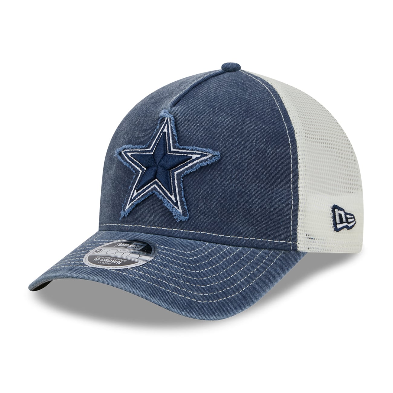 Casquette trucker ajustable New Era bleu marine Dallas Cowboys 9FORTY pour jeunes
