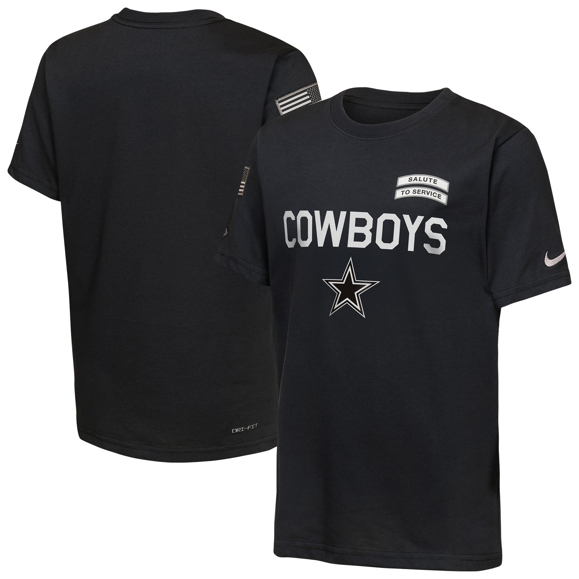Youth Nike  Black Dallas Cowboys 2026 Salute to Service Sideline Dri-FIT T-Shirt