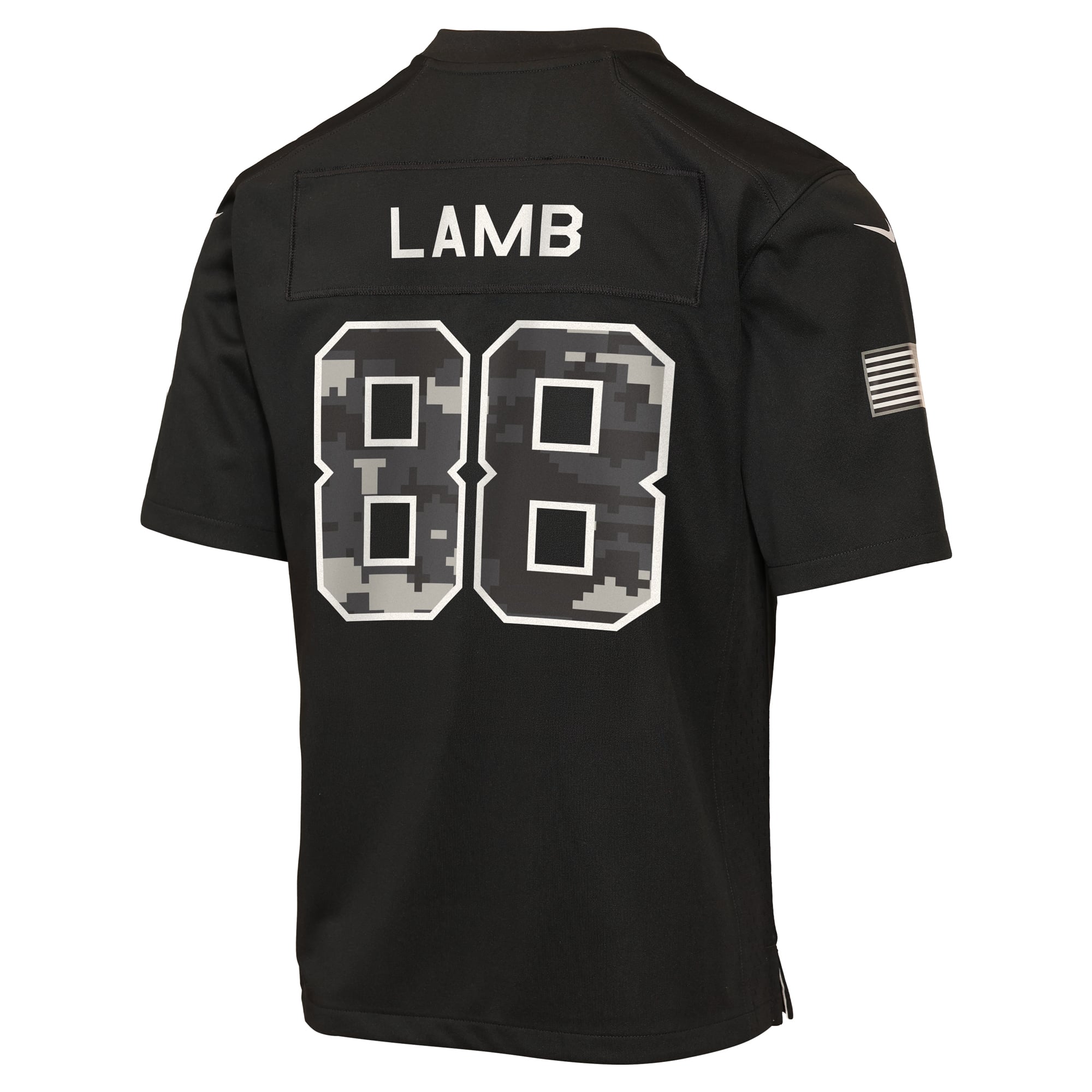 Maillot Nike CeeDee Lamb noir pour enfant, Dallas Cowboys, édition spéciale 2026 « Salute to Service ».