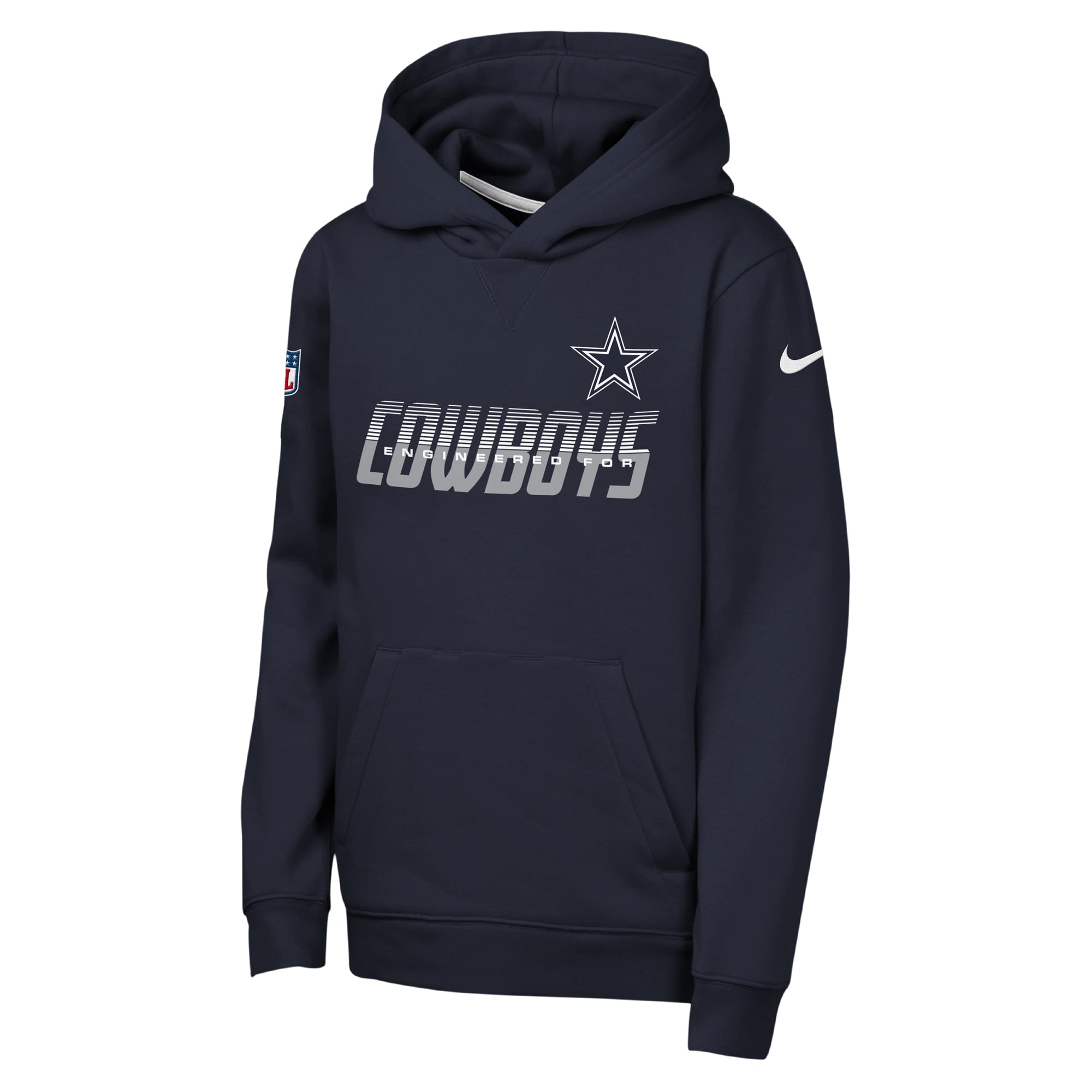 Youth Nike  Navy Dallas Cowboys Sideline Club Heavyweight Fleece Hoodie
