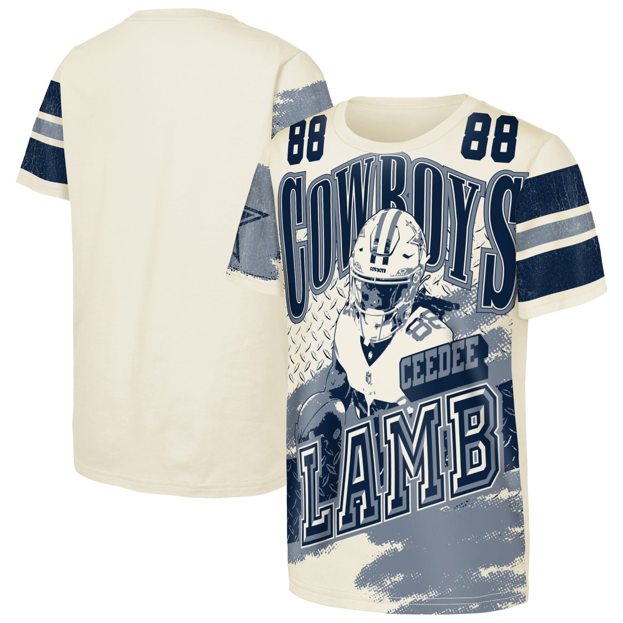 Youth Outerstuff CeeDee Lamb Natural Dallas Cowboys Classic Poster T-Shirt