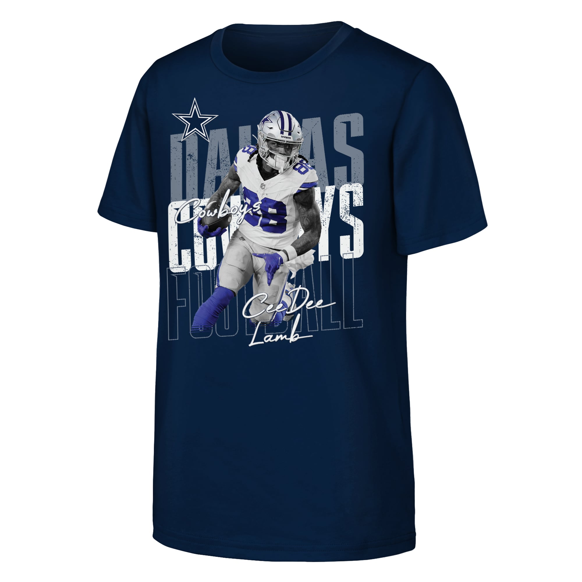 T-shirt Youth Outerstuff CeeDee Lamb Navy Dallas Cowboys Legendary Player Card