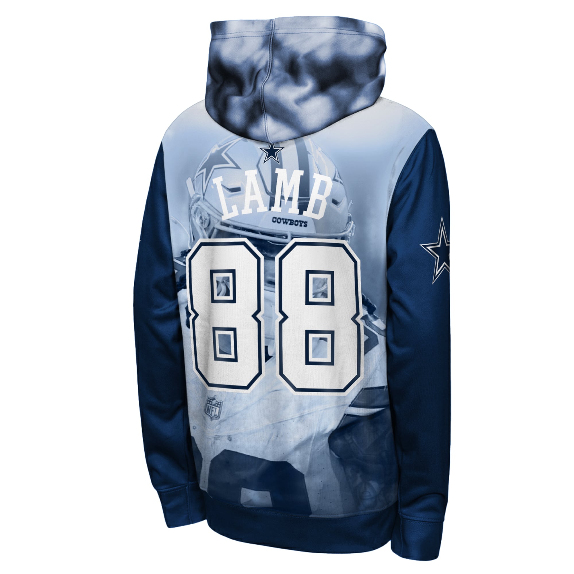 Sweat à capuche Youth Outerstuff CeeDee Lamb bleu marine Dallas Cowboys Peak Performance avec nom et numéro