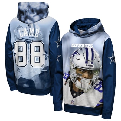 CeeDee Lamb Dallas Cowboys Outerstuff Youth Peak Performance Name & Number Hoodie - Navy