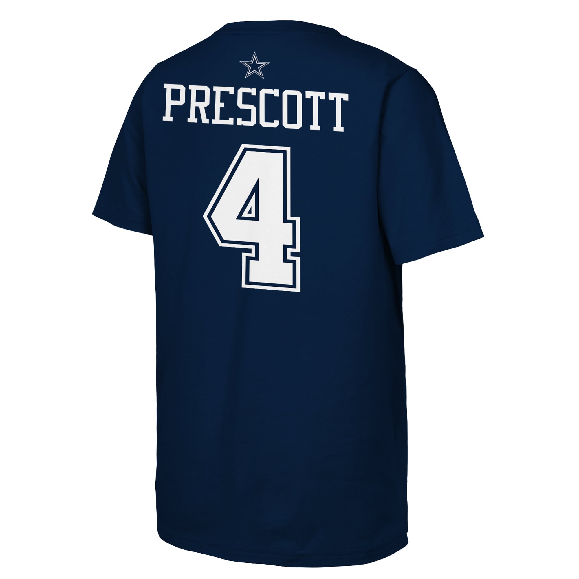 T-shirt Outerstuff Youth Dak Prescott bleu marine Dallas Cowboys avec nom et numéro
