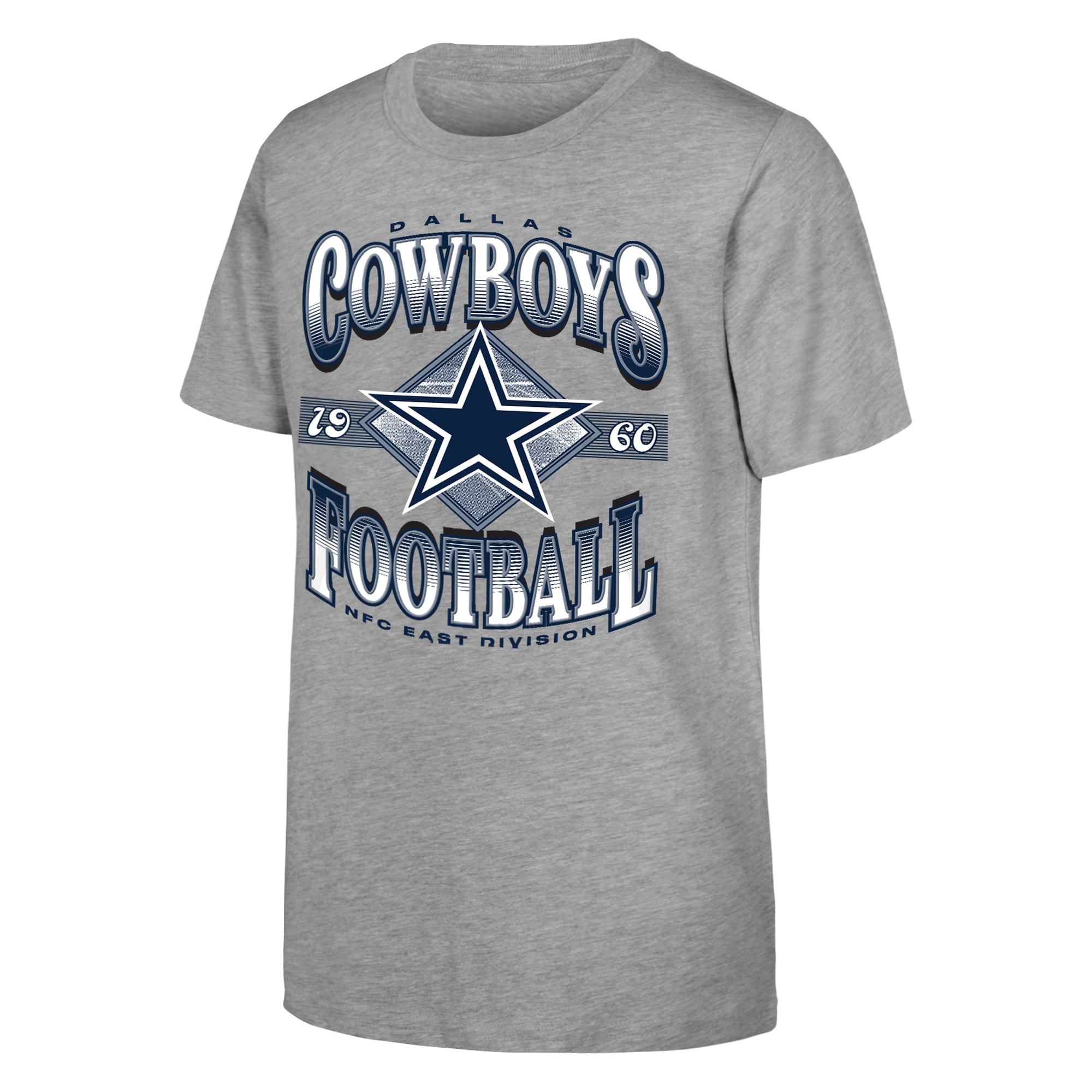 T-shirt Outerstuff gris chiné pour jeunes, Dallas Cowboys, NFL, époque révolue