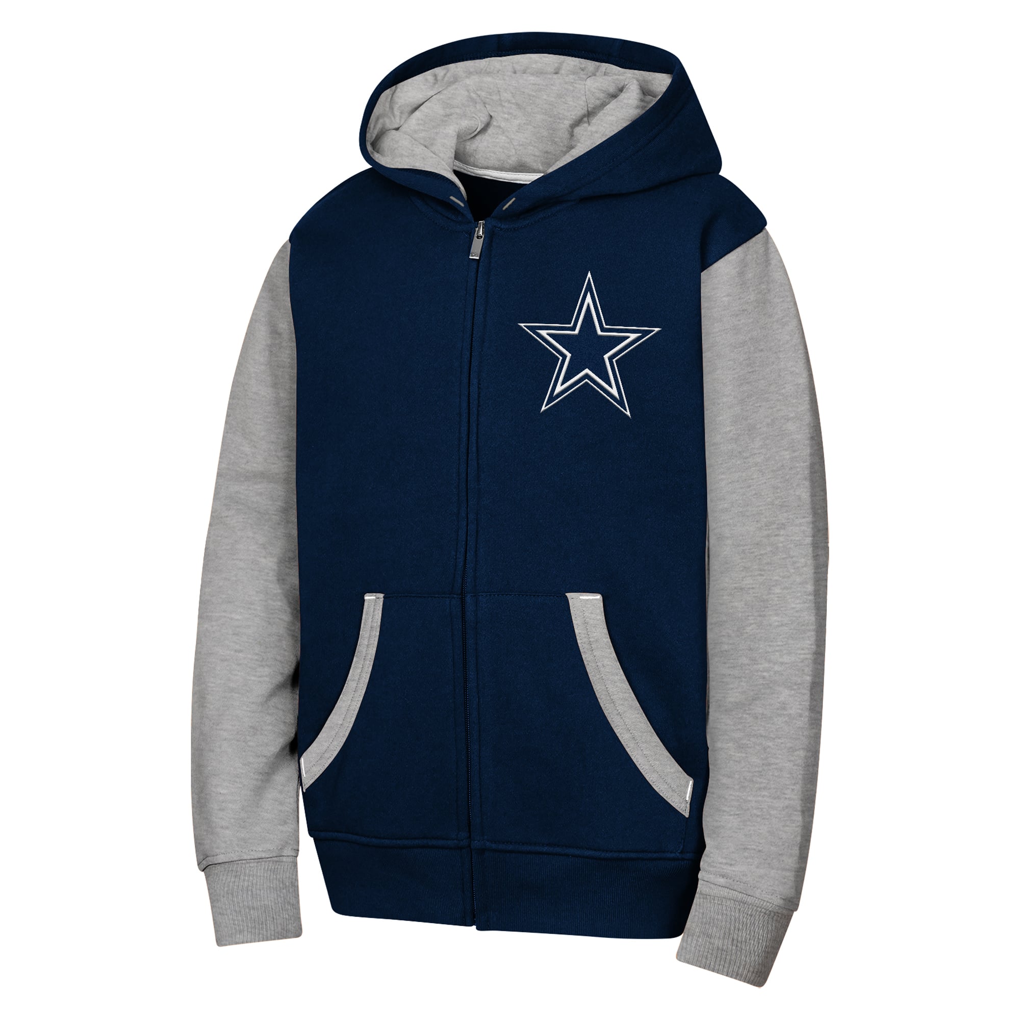 Sweat à capuche zippé Youth Outerstuff Navy Dallas Cowboys Stadium Colorblock