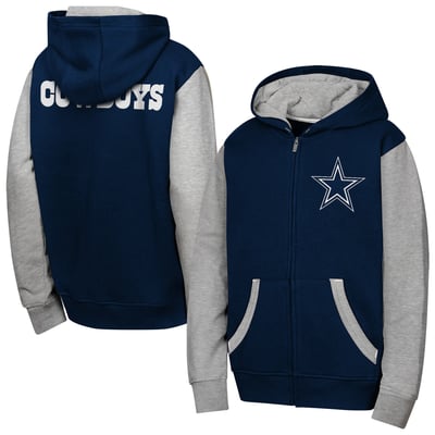 Dallas Cowboys Outerstuff Youth Stadium Colorblock Full-Zip Hoodie - Navy

