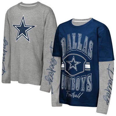 Dallas Cowboys Outerstuff Youth The Mix 2.0 3-in-1 Combo T-Shirt - Navy/Silver