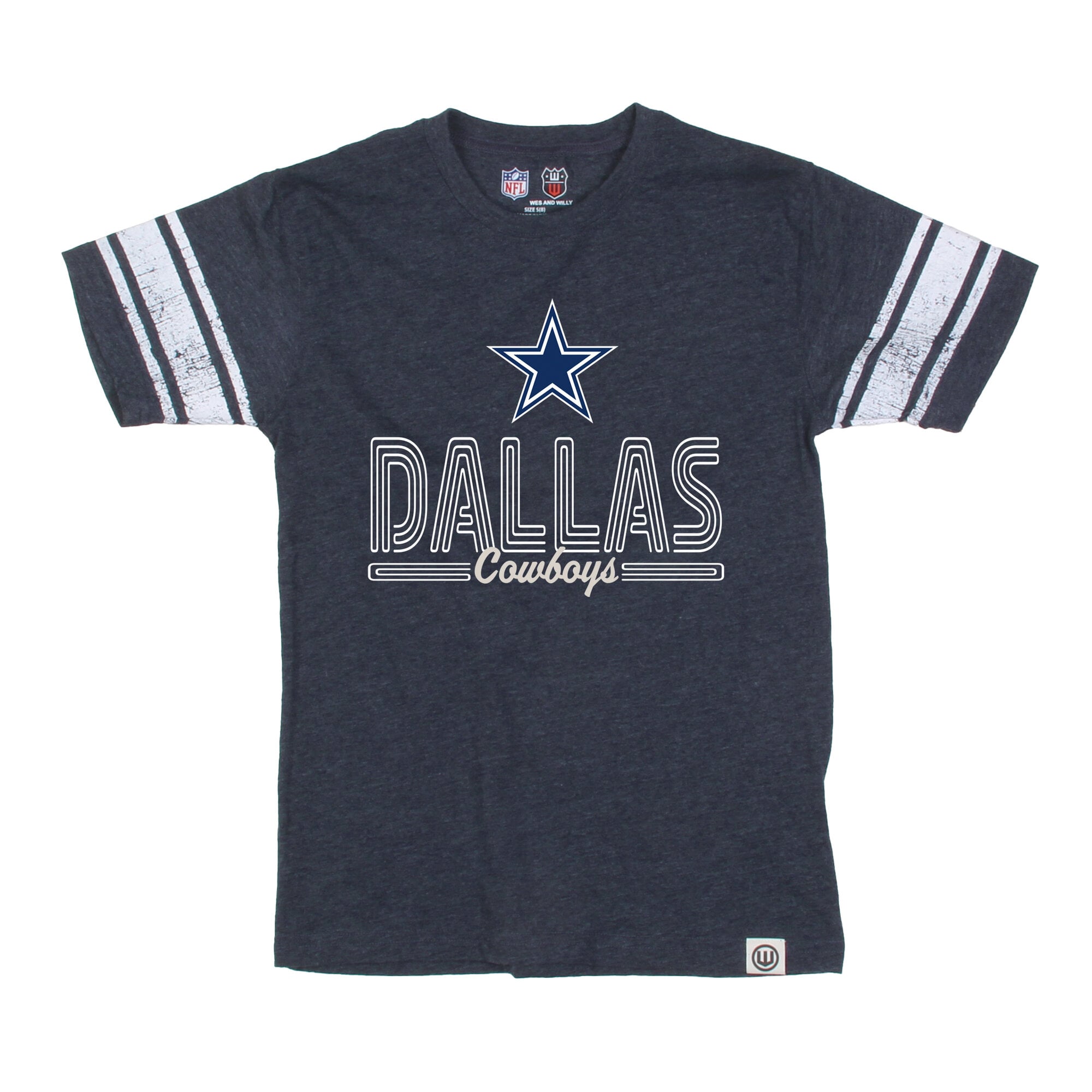 Youth Wes & Willy Navy Dallas Cowboys Football Jersey T-Shirt