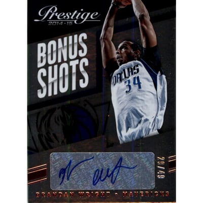 2014-15 Prestige Plus Bonus Shots Autographs Red #77 Brandan Wright/49
