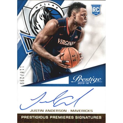 2015-16 Prestige Prestigious Premieres Signatures #23 Justin Anderson