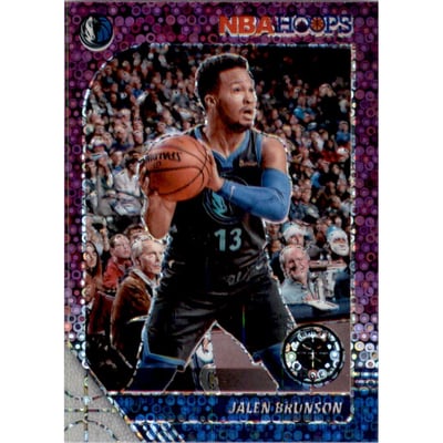 2019-20 Hoops Premium Stock Prizms Purple Disco #42 Jalen Brunson
