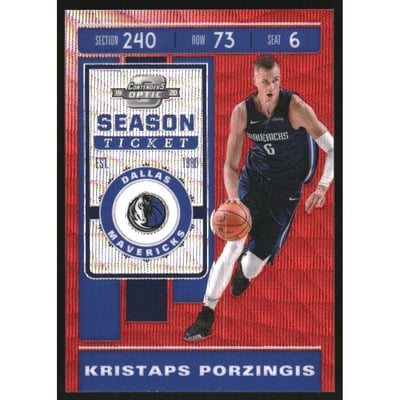 2019-20 Panini Contenders Optic Red Wave #28 Kristaps Porzingis