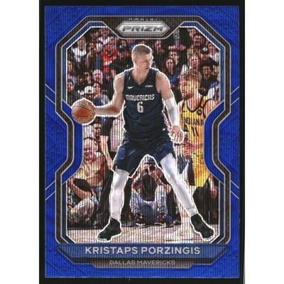 2020-21 Panini Prizm Prizms Blue Wave #18 Kristaps Porzingis