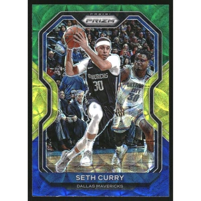 2020-21 Panini Prizm Prizms Choice Blue Yellow and Green #194 Seth Curry