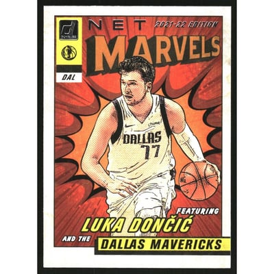 2021-22 Donruss Net Marvels Press Proof White Letters #1 Luka Doncic