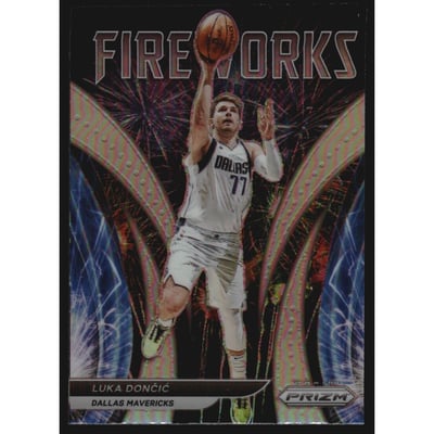 2021-22 Panini Prizm Fireworks Prizms Silver #4 Luka Doncic