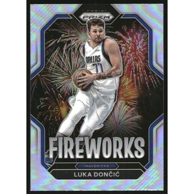 2022-23 Panini Prizm Fireworks Prizms Silver #24 Luka Doncic