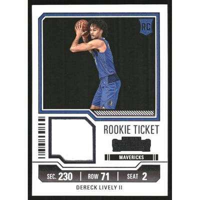 2023-24 Panini Contenders Rookie Ticket Swatches #16 Dereck Lively II
