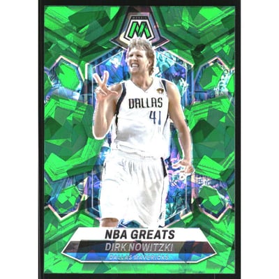 2023-24 Panini Mosaic Mosaic Green Ice #298 Dirk Nowitzki/NBA Greats