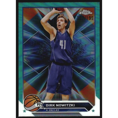 2023-24 Topps Chrome Aqua Refractors #98 Dirk Nowitzki