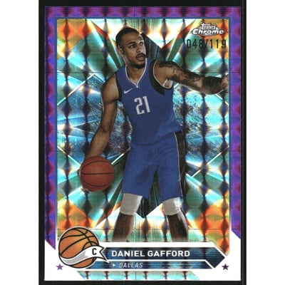 2023-24 Topps Chrome Purple Geometric Refractors #68 Daniel Gafford