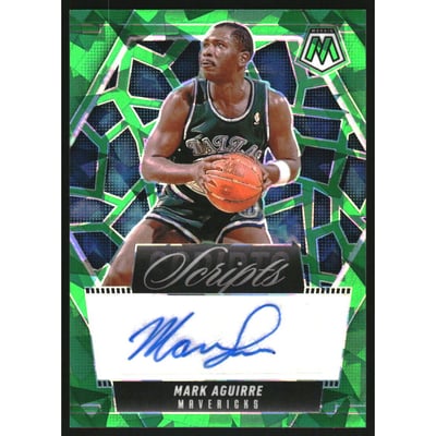 2024-25 Panini Mosaic Scripts Green Ice #85 Mark Aguirre