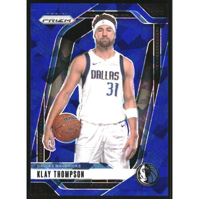 2024-25 Panini Prizm Prizms Blue Ice #107 Klay Thompson