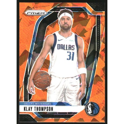 2024-25 Panini Prizm Prizms Orange Ice #107 Klay Thompson