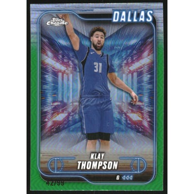 2024-25 Topps Chrome Green Refractors #178 Klay Thompson
