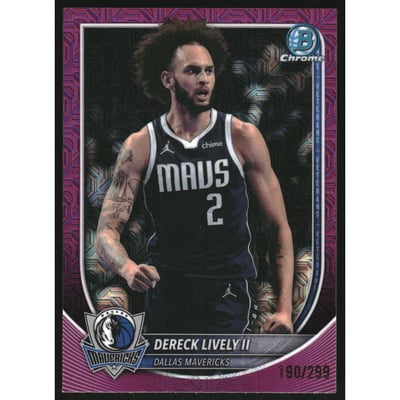 2025-26 Bowman Chrome Fuchsia Mojo Refractors #BCV198 Dereck Lively II