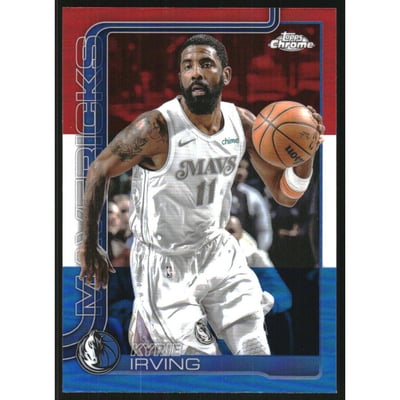 2025-26 Topps Chrome Red White and Blue Refractors #40 Kyrie Irving