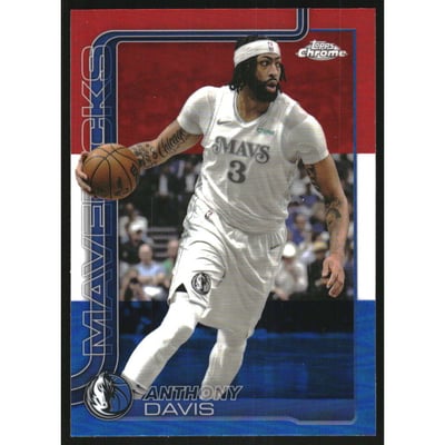 2025-26 Topps Chrome Red White and Blue Refractors #96 Anthony Davis